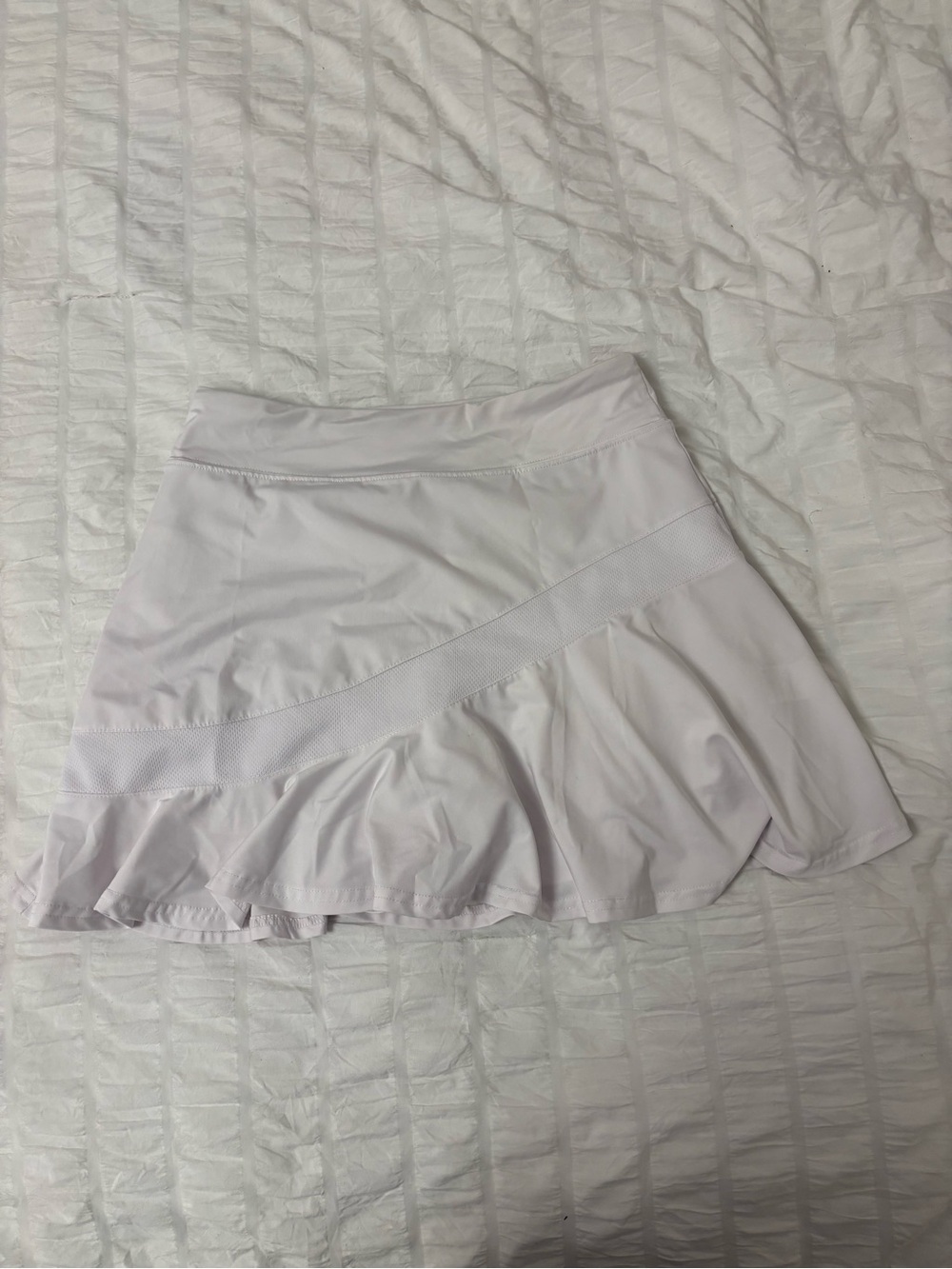 Women's White Ruffle Tennis Skirt